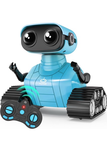 Uzaktan Kumandalı Robot Oyuncak Şarj Edilebilir Emo Robot - Mavi