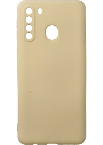 Samsung Galaxy A21 Kılıf Premium Rubber Silikon - Gold