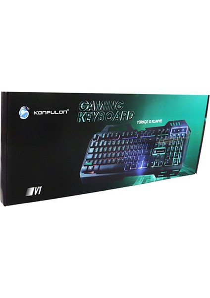 V1 Rgb Işıklı Metal Yüzey Türkçe Q Kablolu Gaming Klavye 166083 modelleri
