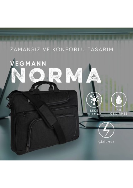 Norma 17-17,3 Inç Dizüstü Bilgisayar Uyumlu Siyah Evrak ve Laptop Çantası