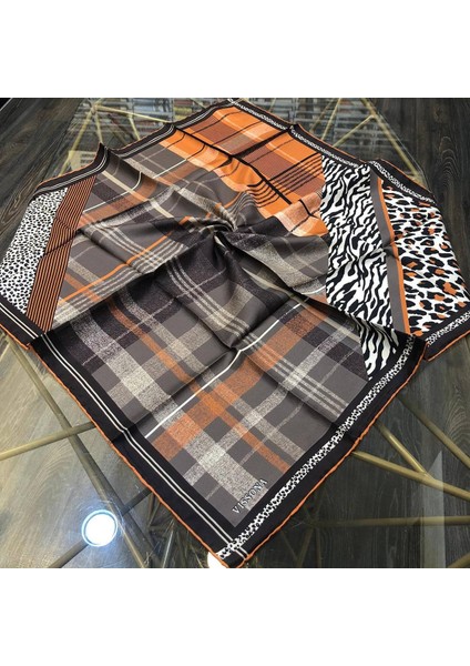 Twill Ipek Eşarp Siyah, Taba 16347-0004