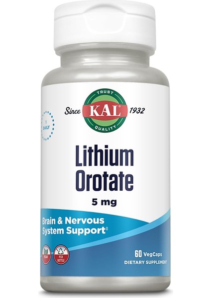 Lithium Orotate 5 Mg 60 Veg Capsules