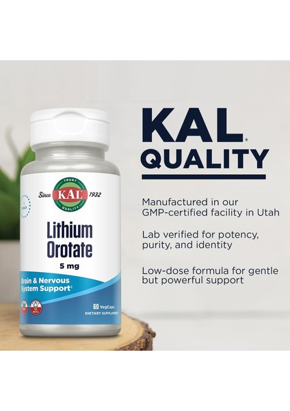 Lithium Orotate 5 Mg 60 Veg Capsules