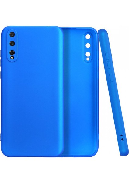 Huawei P Smart S Kılıf Premium Rubber Silikon - Mavi