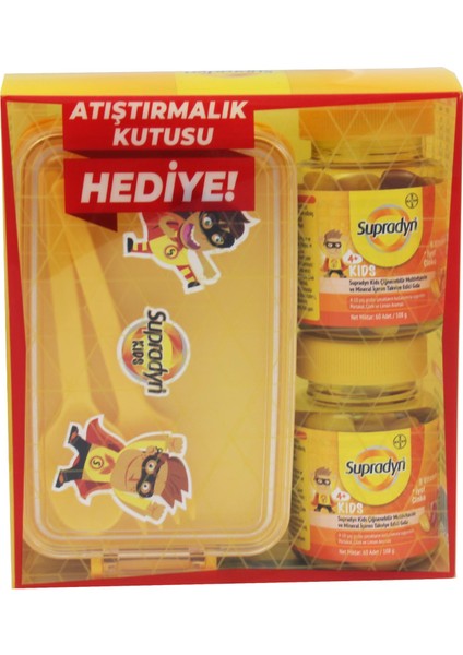 Kids Çiğnenebilir 60 Tablet 2 Adet + Supradyn Atıştırmalık Kutusu Hediye