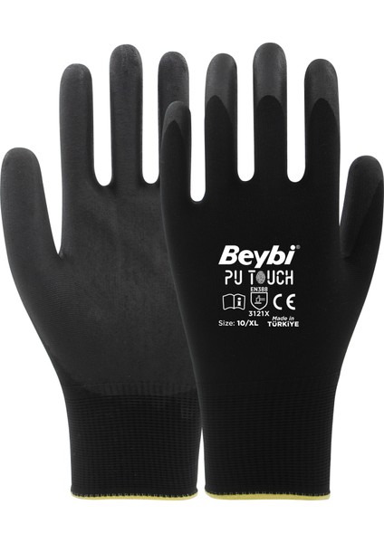 Pu Touch Poliüretan Kaplı Polyester Örme Eldiven 12 Çift