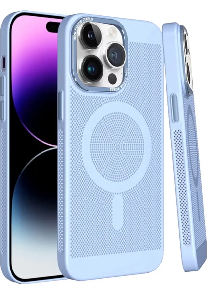 Apple iPhone 13 Pro Max Anti Isı 2,5 mm Lens 1,5 mm Ekran Yerden Yüksek Royal Magsafe Silikon Kılıf