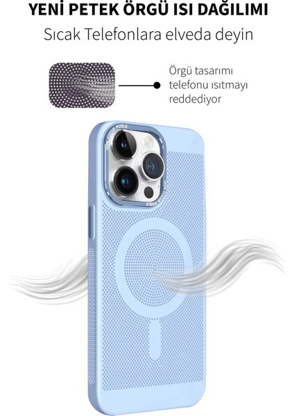 Apple iPhone 13 Pro Max Anti Isı 2,5 mm Lens 1,5 mm Ekran Yerden Yüksek Royal Magsafe Silikon Kılıf