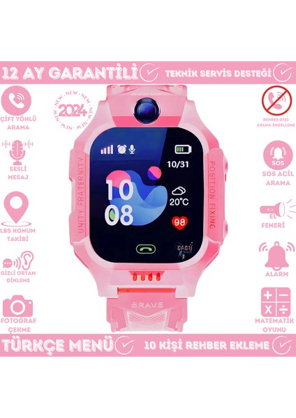 SmartBaby Q19 LBS Konumlu Akıllı Çocuk Takip Saati Sim Kartlı Arama, Kameralı, Gizli Dinleme Özellikli