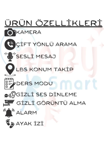 Q19 LBS Konumlu Akıllı Çocuk Takip Saati Sim Kartlı Arama, Kameralı, Gizli Dinleme Özellikli