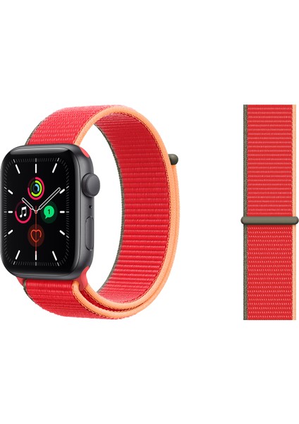 Seri 10 46MM, Seri 9/8/7/6/SE/5/4/3 Spor Loop Kordon Apple Watch 45MM 44MM 42MM Uyumlu Kırmızı Gri indirimleri