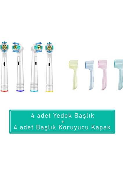 Oral B Uyumlu Diş Fırçası Yedek Başlığı Ve Başlık Koruyucu Kapak