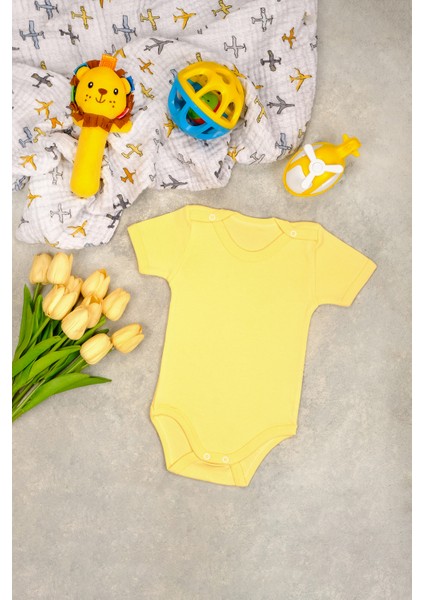 Pamuklu Rahat Kısa Kollu Çıtçıt Body Zıbın