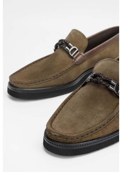 Erkek Taba Süet Deri Loafer Ayakkabı 342 8001 Erk Ayk SK23/24 modelleri