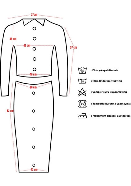 Hırka Etek Düğme Detaylı Alt-Üst Triko Takım modelleri