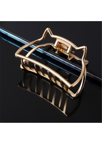 SO-MUCH Kadın Gold Mandal Metal Toka Kedi Şeklinde-6
