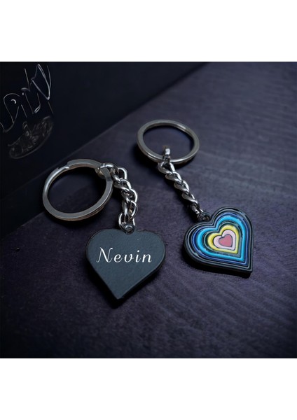 Nevin Adına Özel Aşık Kalp Şeklı Anahtarlık-Fi fiyatları