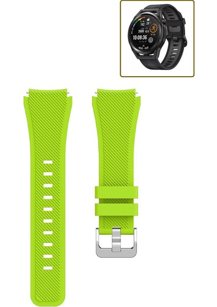 Huawei Watch Gt Runner Akıllı Saat Uyumlu Kordon Tırtık Desenli Tokalı Silikon Kayış