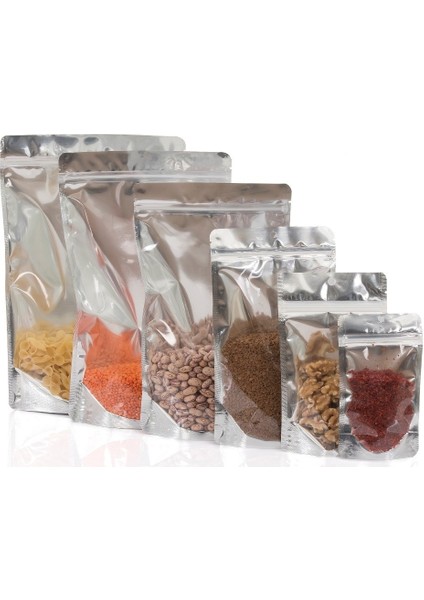 Doypack Metalize Şeffaf Kilitli 15X24*8 50 Li