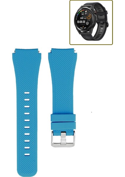 Huawei Watch Gt Runner Akıllı Saat Uyumlu Kordon Tırtık Desenli Tokalı Silikon Kayış