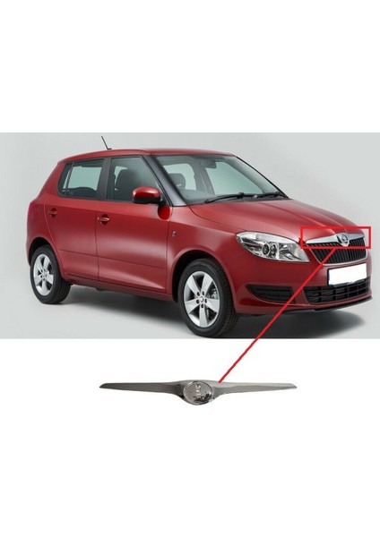 Skoda Fabia 2011 - 2015 Ön Motor Kaput Arması Krom