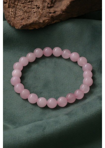 Pembe Kuvars Taşı Bileklik