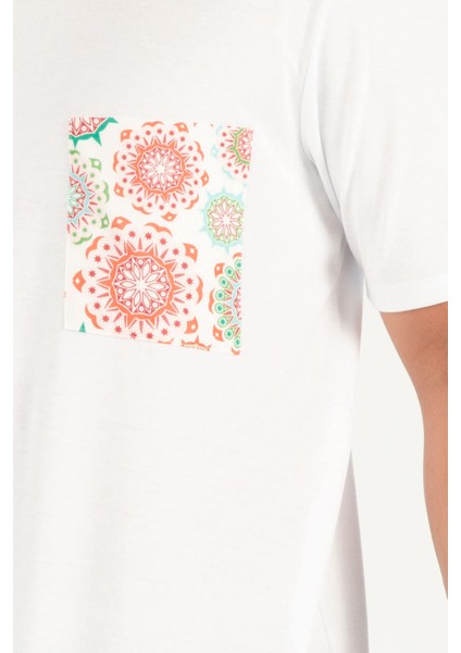 Tek Cepli Düz Kesim Uzun Erkek T-Shirt - Beyaz fırsatları