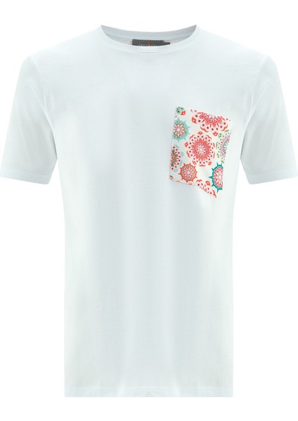 Tek Cepli Düz Kesim Uzun Erkek T-Shirt - Beyaz indirimleri