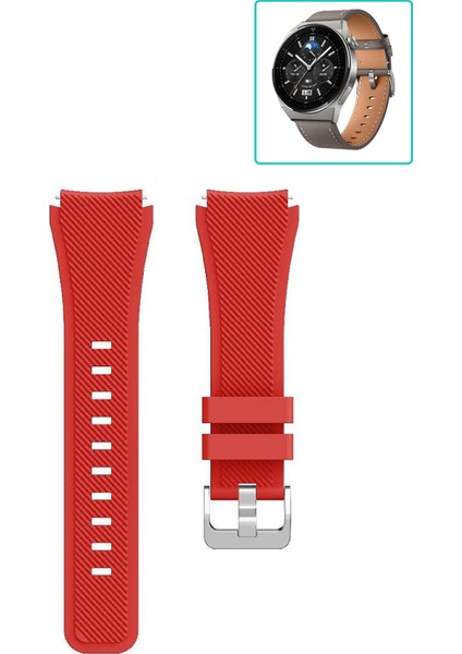 Huawei Watch Gt3 Pro 46MM Akıllı Saat Uyumlu Kordon Tırtık Desenli Tokalı Silikon Kayış