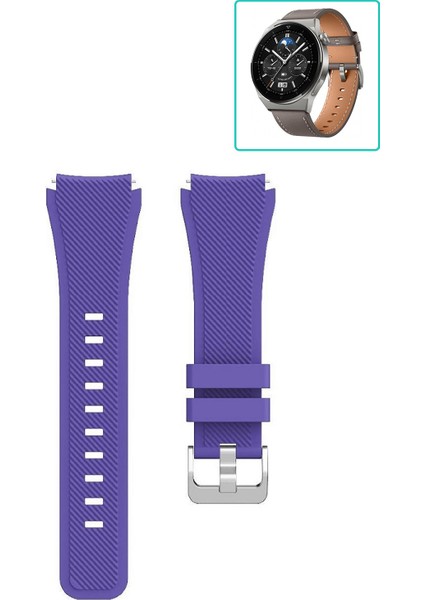 Huawei Watch Gt3 Pro 46MM Akıllı Saat Uyumlu Kordon Tırtık Desenli Tokalı Silikon Kayış