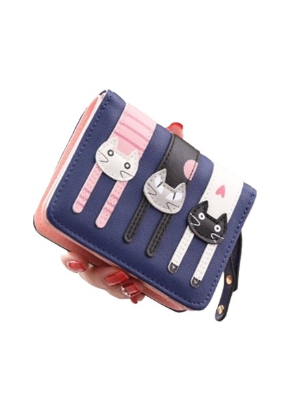Kadın Kısa Three Cats Çok Yönlü Cüzdan (Yurt Dışından)