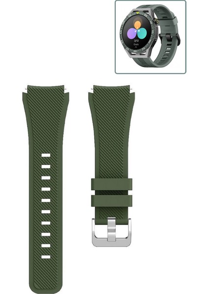 Huawei Watch Gt3 Se Akıllı Saat Uyumlu Kordon Tırtık Desenli Tokalı Silikon Kayış