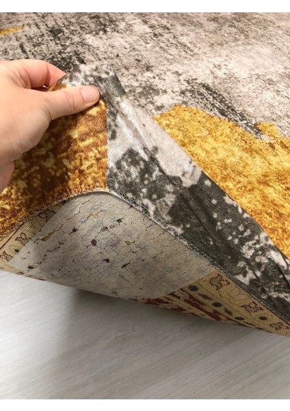 Sarı Jet Model Ipek Kadife Lastikli Halı Örtüsü fırsatları