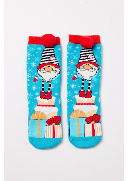 Kadın Yılbaşı Temalı Soket Çorap Mavi fiyatları