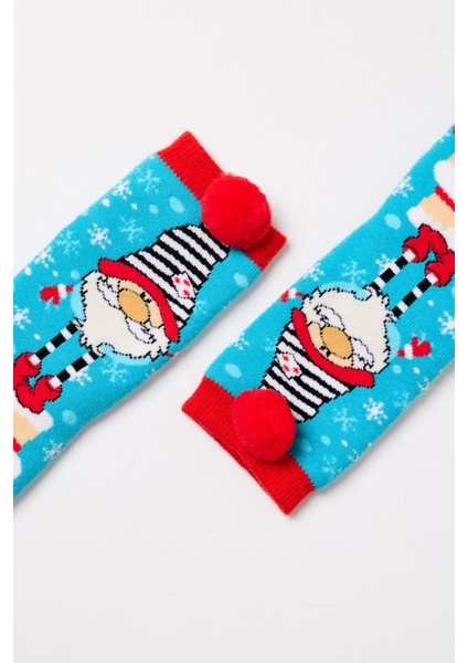Kadın Yılbaşı Temalı Soket Çorap Mavi indirimleri