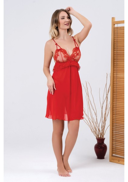 Queen Dantel Işlemeli Gecelik Sabahlık Takım 3170 fırsatları