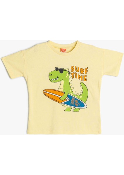 4Smb10030Tk 152 Sarı Erkek Bebek Jersey Pamuk Kısa Kollu T-shirt