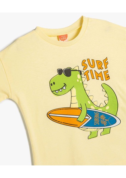 4Smb10030Tk 152 Sarı Erkek Bebek Jersey Pamuk Kısa Kollu T-shirt