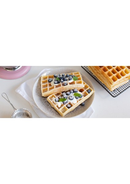 Sabit Ikili Waffle Makinesi Brüksel 4x6