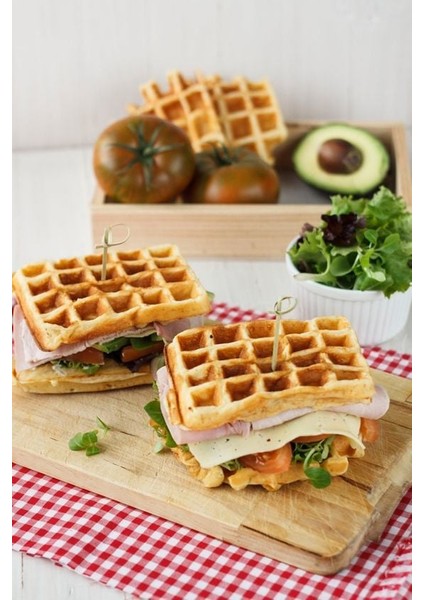 Sabit Ikili Waffle Makinesi Brüksel 3x5 Mini