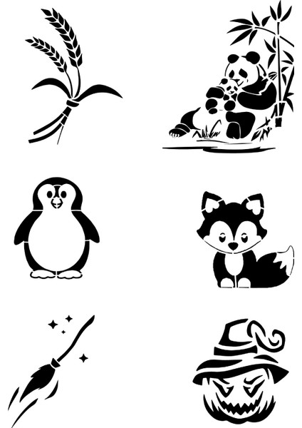 Anne Yavru Panda Geçici Dövme Kalıpları Sadece Desen