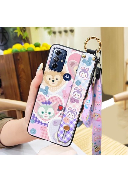 Telefon Kılıfı Motorola Moto G Play 2023 Kordon Bileklikli Karikatür Telefon Kılıfı (Yurt Dışından)