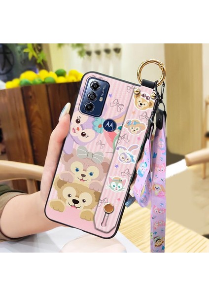 Telefon Kılıfı Motorola Moto G Play 2023 Kordon Bileklikli Karikatür Telefon Kılıfı (Yurt Dışından)