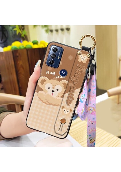 Telefon Kılıfı Motorola Moto G Play 2023 Kordon Bileklikli Karikatür Telefon Kılıfı (Yurt Dışından)