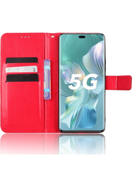 Huawei Honor 80 5g Için Kordonlu Deri Cüzdan Telefon Kılıfı (Yurt Dışından)