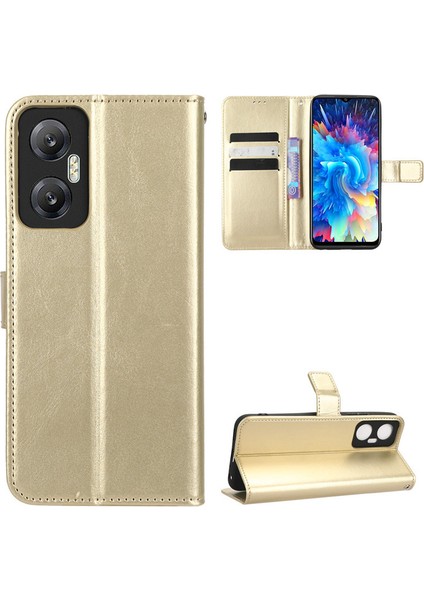 Infinix Hot 20 5G/X666/X666B Için Kordonlu Deri Cüzdan Telefon Kılıfı (Yurt Dışından)