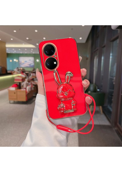Huawei P50 Elektroliz Tavşan Telefon Kılıfı (Yurt Dışından)