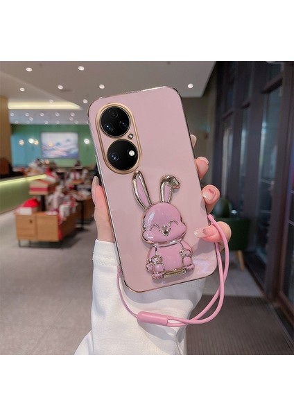 Huawei P50 Elektroliz Tavşan Telefon Kılıfı (Yurt Dışından)
