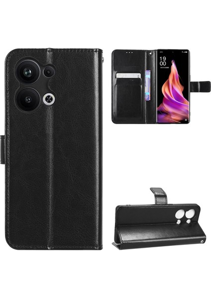 Oppo Reno 9 Pro 5g Için Kordonlu Deri Cüzdan Telefon Kılıfı (Yurt Dışından)