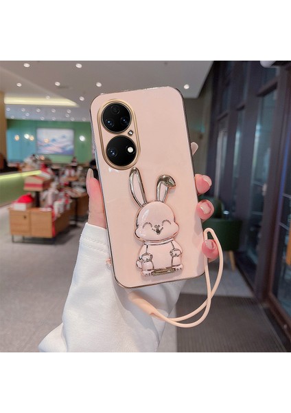 Huawei P50 Pro Elektroliz Tavşan Telefon Kılıfı (Yurt Dışından)